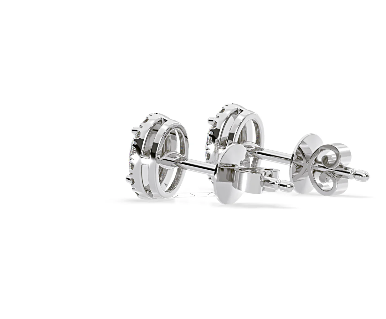 Georgina Oval Lab Diamond Halo Earrings 1.34ct in 18K White Gold F/VS1 - Image 34