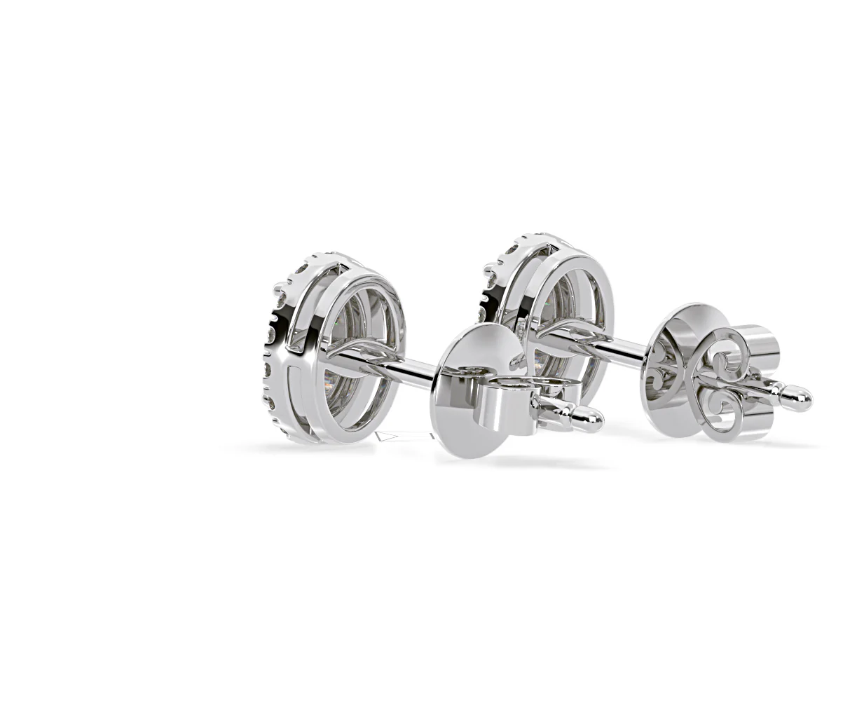 Georgina Oval Lab Diamond Halo Earrings 1.34ct in 18K White Gold F/VS1 - Image 36