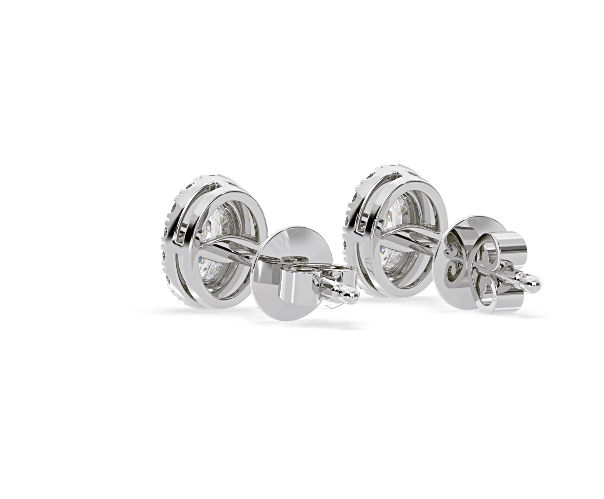 Georgina Oval Lab Diamond Halo Earrings 1.34ct in 18K White Gold F/VS1 - Image 39