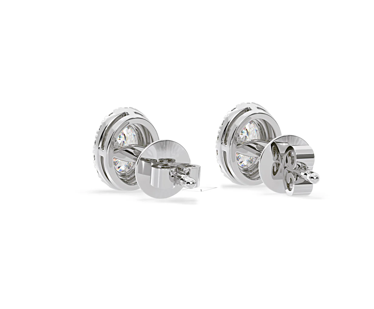 Georgina Oval Lab Diamond Halo Earrings 1.34ct in 18K White Gold F/VS1 - Image 41