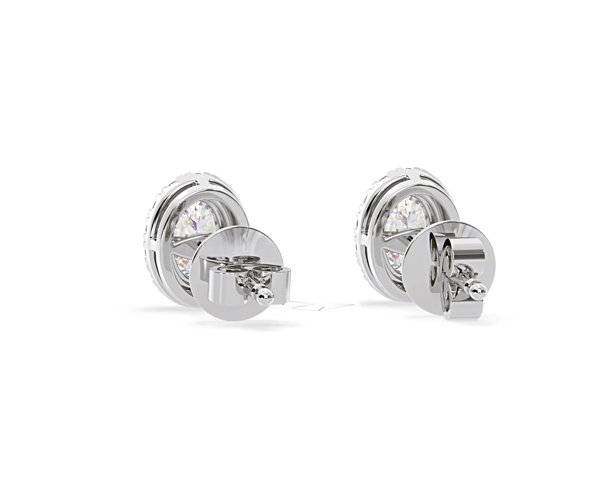 Georgina Oval Lab Diamond Halo Earrings 1.34ct in 18K White Gold F/VS1 - Image 43