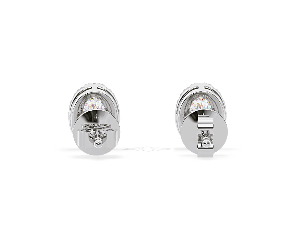 Georgina Oval Lab Diamond Halo Earrings 1.34ct in 18K White Gold F/VS1 - Image 46