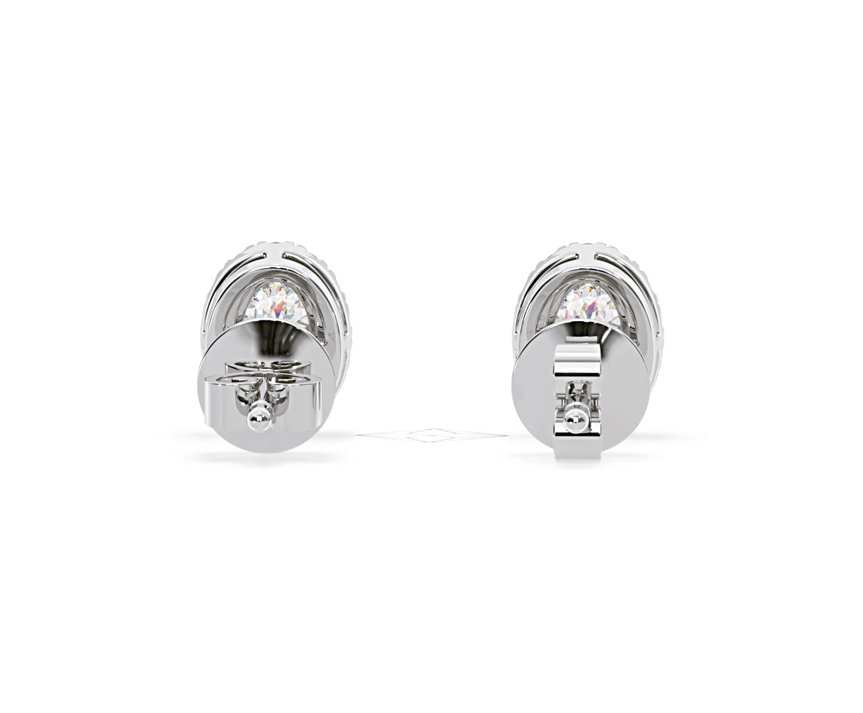 Georgina Oval Lab Diamond Halo Earrings 1.34ct in 18K White Gold F/VS1 - Image 47