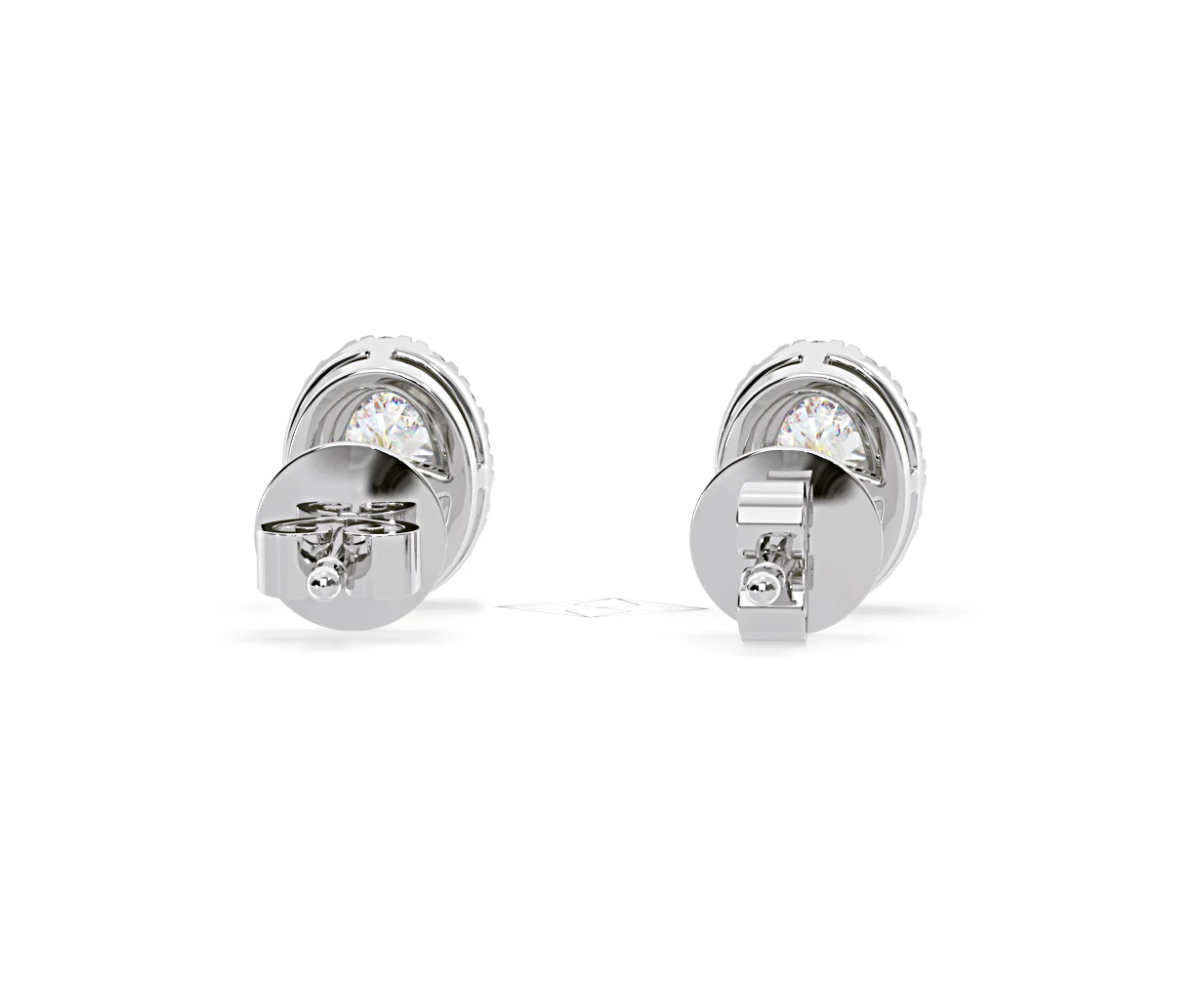 Georgina Oval Lab Diamond Halo Earrings 1.34ct in 18K White Gold F/VS1 - Image 48