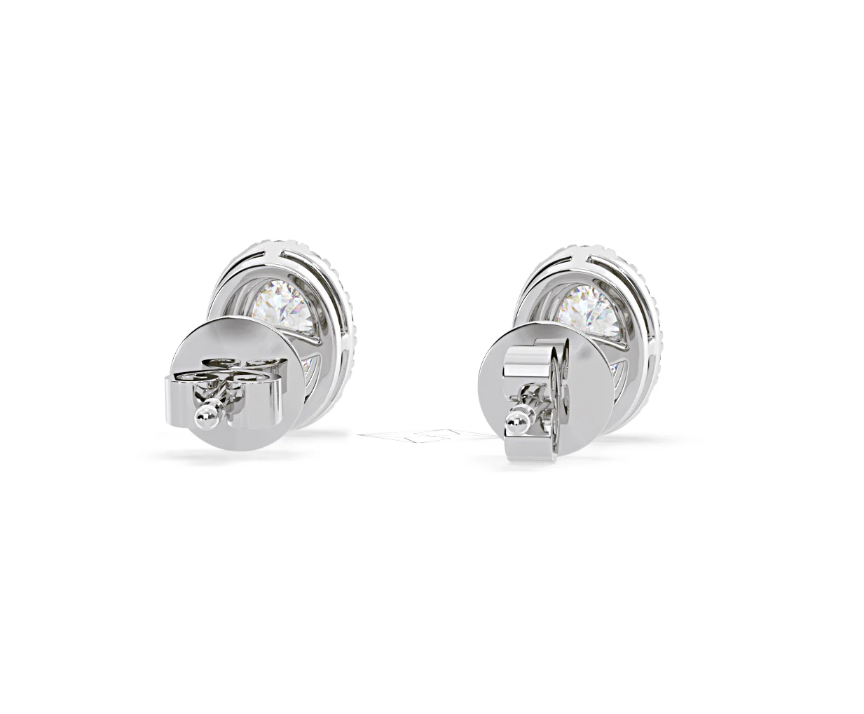 Georgina Oval Lab Diamond Halo Earrings 1.34ct in 18K White Gold F/VS1 - Image 49