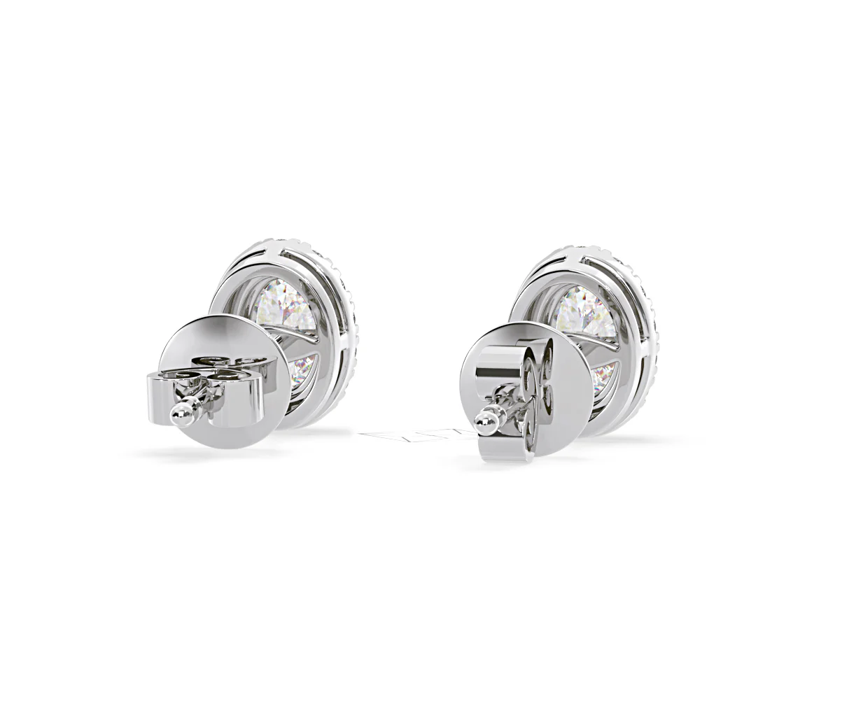 Georgina Oval Lab Diamond Halo Earrings 1.34ct in 18K White Gold F/VS1 - Image 50