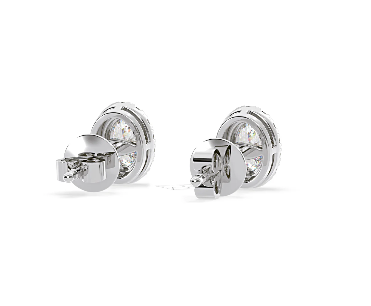 Georgina Oval Lab Diamond Halo Earrings 1.34ct in 18K White Gold F/VS1 - Image 51