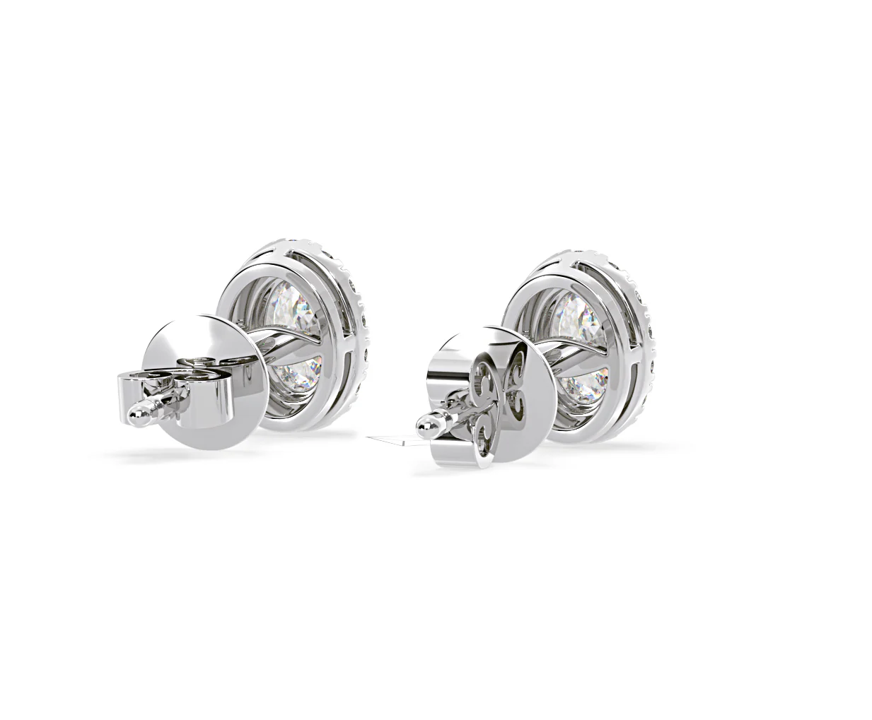 Georgina Oval Lab Diamond Halo Earrings 1.34ct in 18K White Gold F/VS1 - Image 52