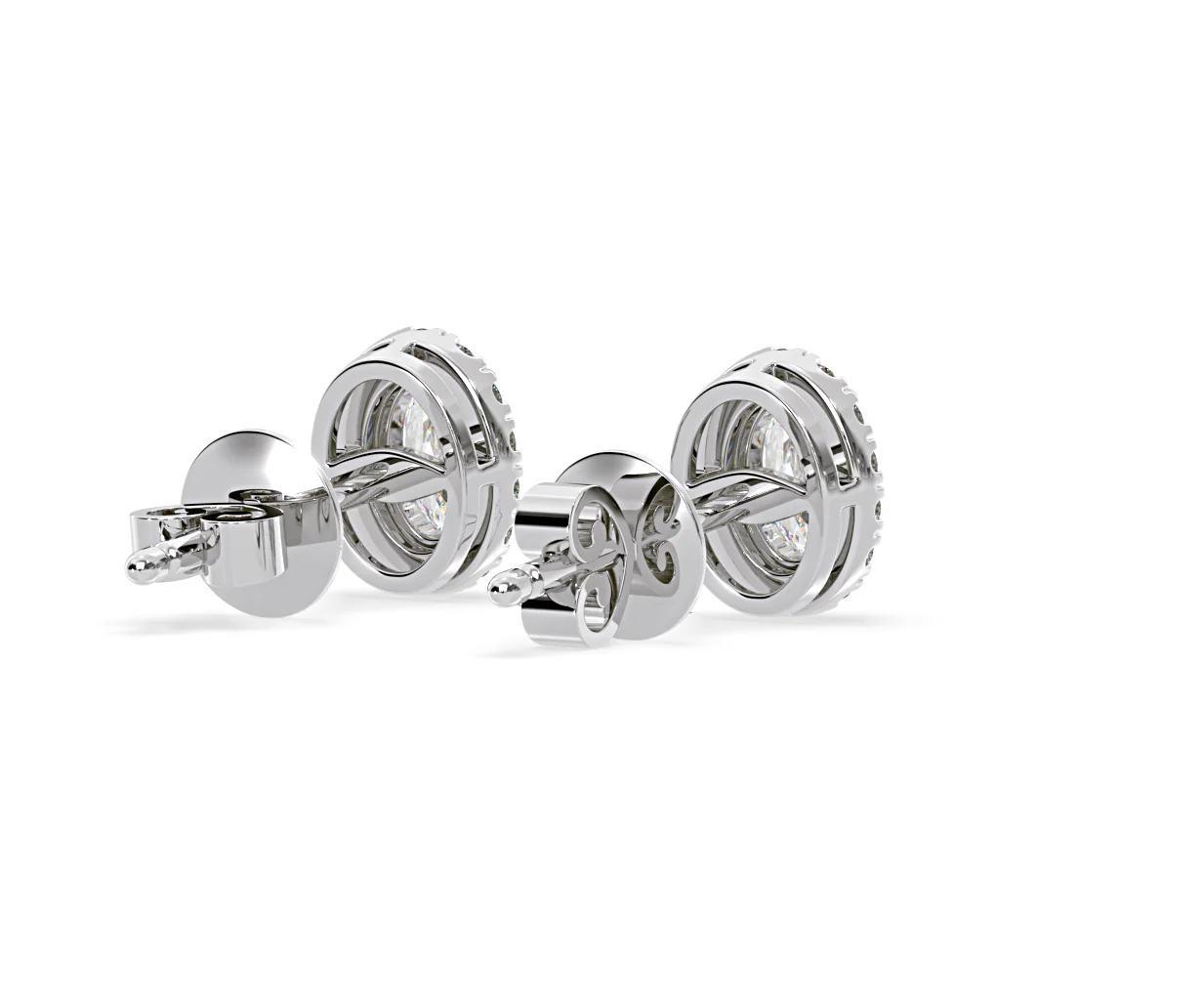 Georgina Oval Lab Diamond Halo Earrings 1.34ct in 18K White Gold F/VS1 - Image 54