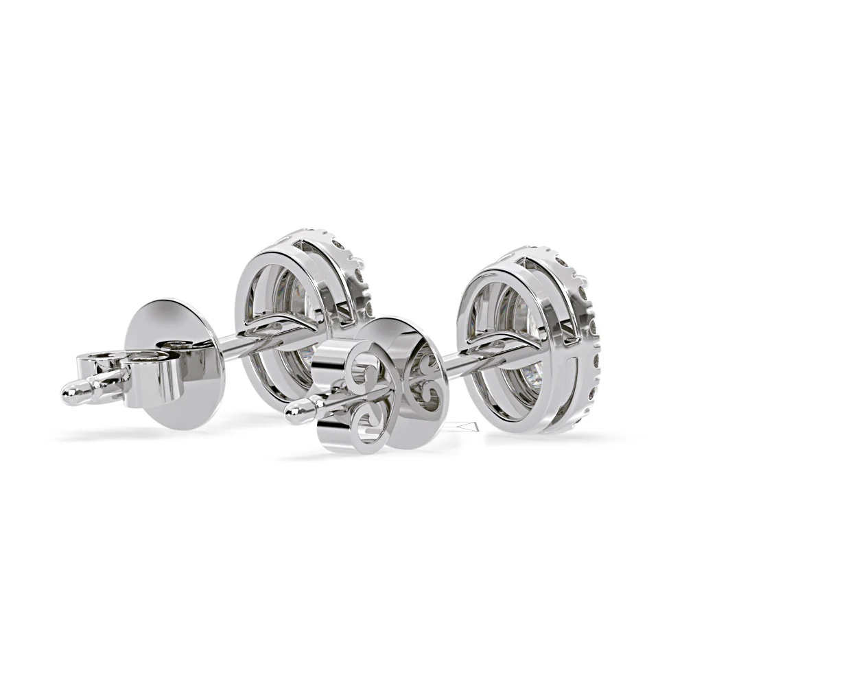 Georgina Oval Lab Diamond Halo Earrings 1.34ct in 18K White Gold F/VS1 - Image 56