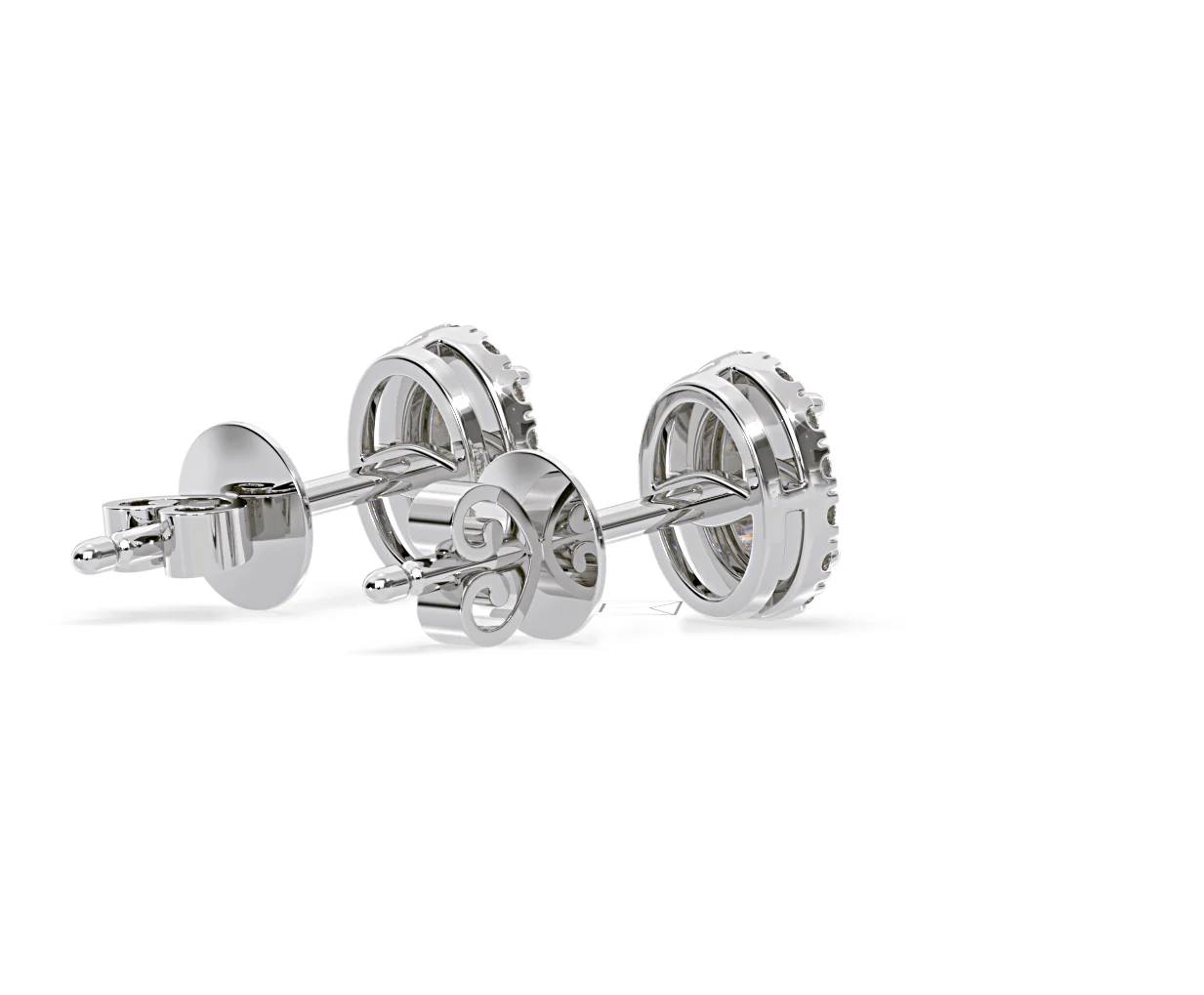Georgina Oval Lab Diamond Halo Earrings 1.34ct in 18K White Gold F/VS1 - Image 57
