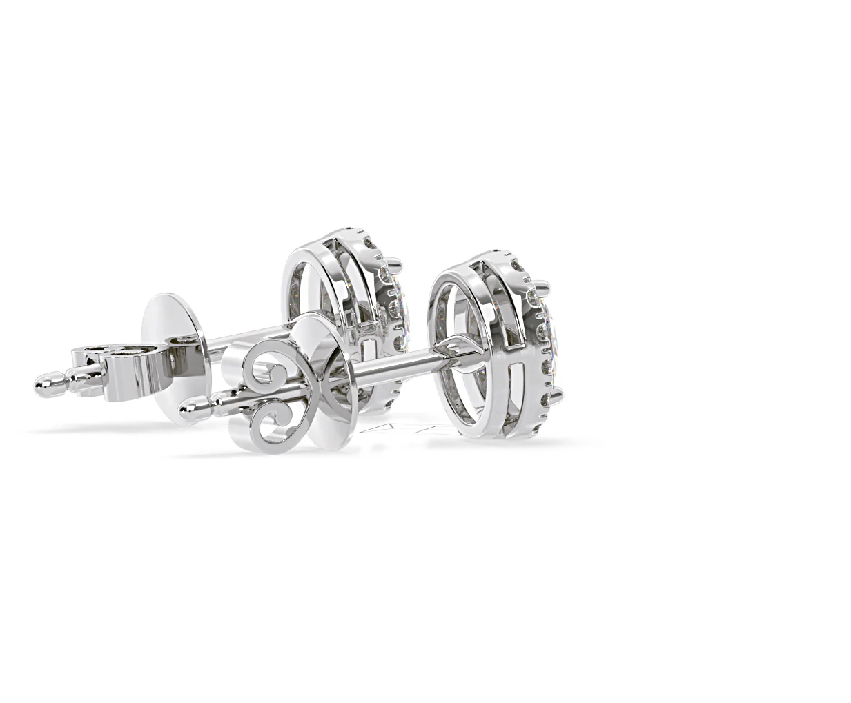 Georgina Oval Lab Diamond Halo Earrings 1.34ct in 18K White Gold F/VS1 - Image 60
