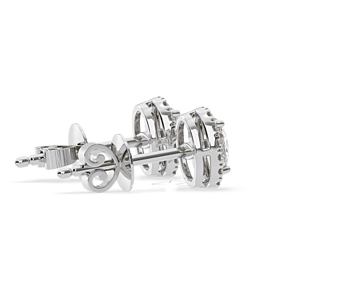 Georgina Oval Lab Diamond Halo Earrings 1.34ct in 18K White Gold F/VS1 - Image 62