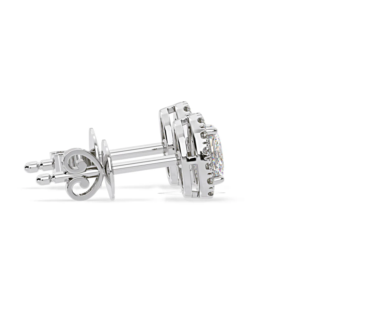 Georgina Oval Lab Diamond Halo Earrings 1.34ct in 18K White Gold F/VS1 - Image 65