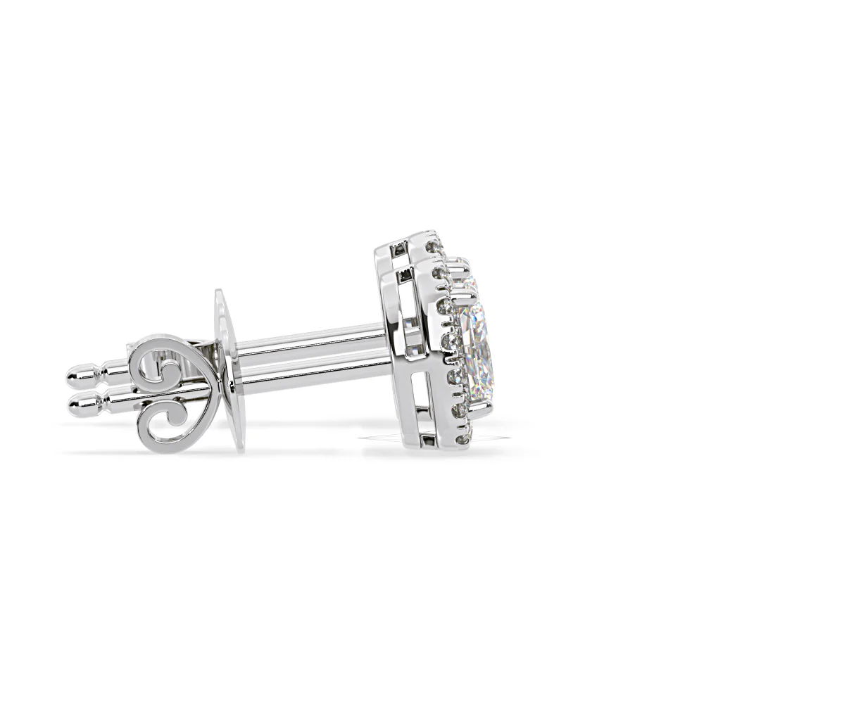 Georgina Oval Lab Diamond Halo Earrings 1.34ct in 18K White Gold F/VS1 - Image 66