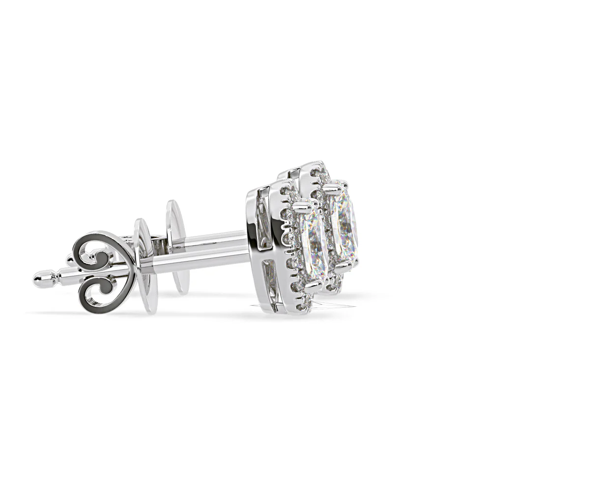 Georgina Oval Lab Diamond Halo Earrings 1.34ct in 18K White Gold F/VS1 - Image 68
