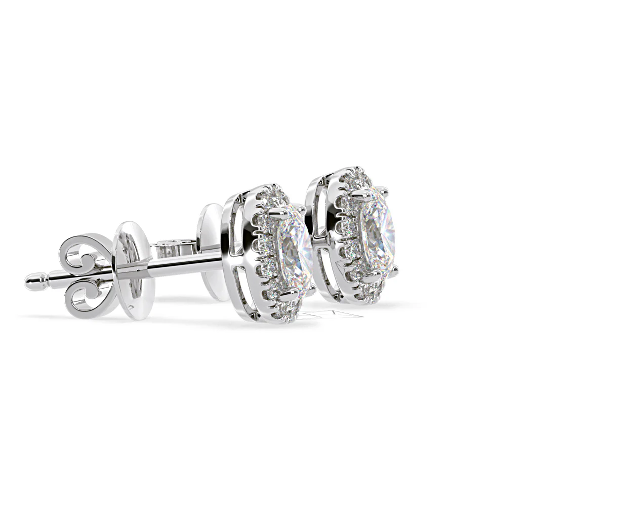 Georgina Oval Lab Diamond Halo Earrings 1.34ct in 18K White Gold F/VS1 - Image 71