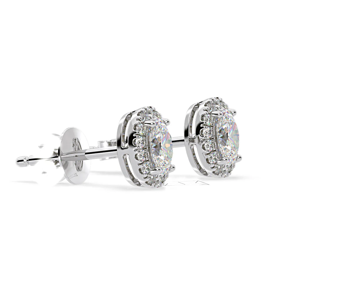Georgina Oval Lab Diamond Halo Earrings 1.34ct in 18K White Gold F/VS1 - Image 73