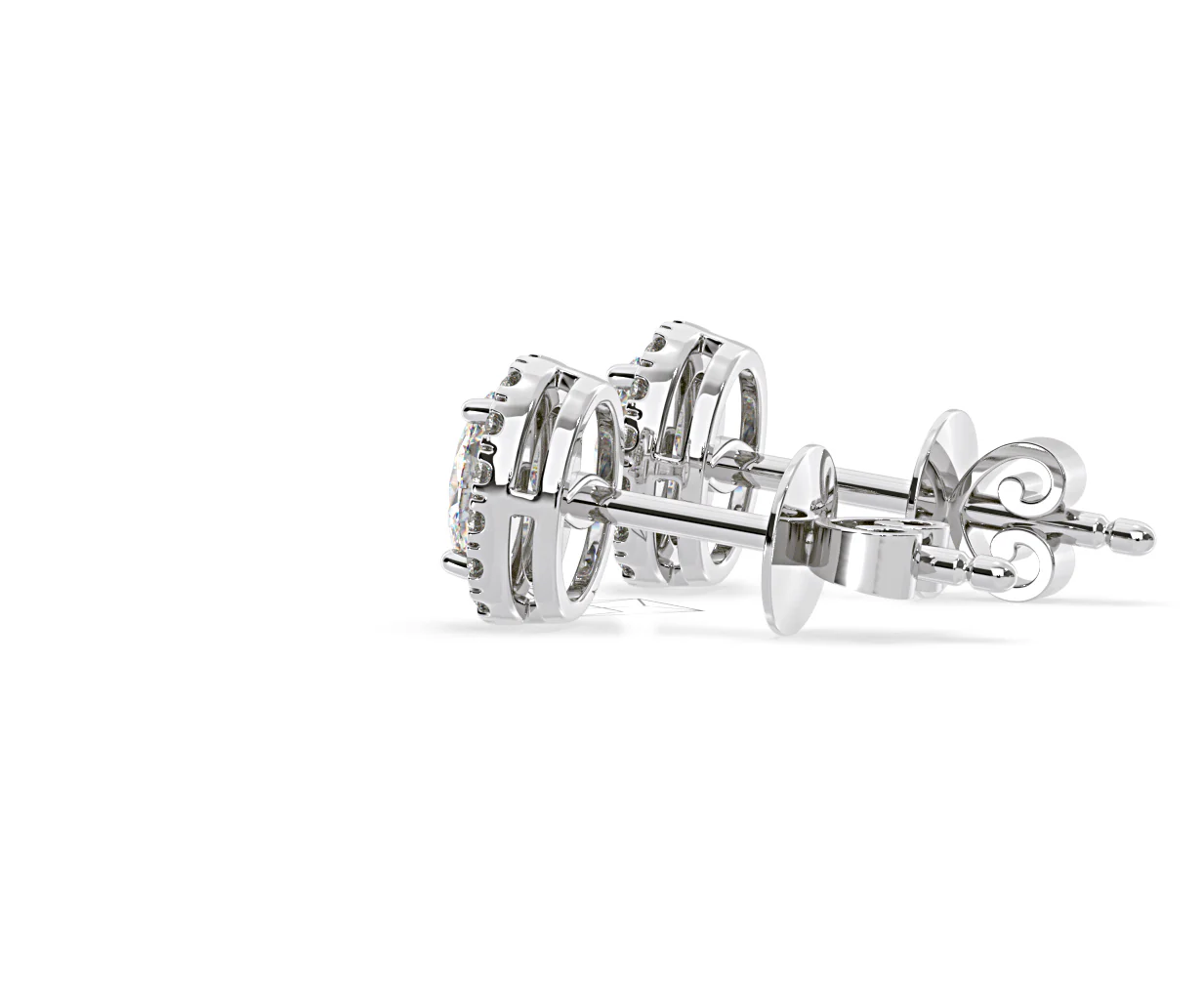 Georgina Oval Lab Diamond Halo Earrings 2.45ct in 18K White Gold F/VS1 - Image 31