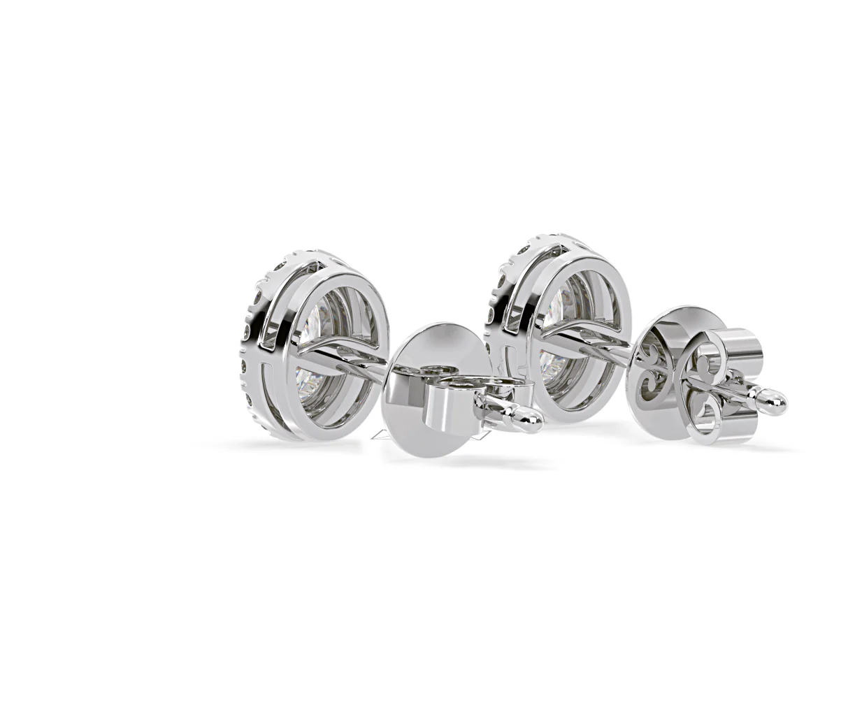Georgina Oval Lab Diamond Halo Earrings 2.45ct in 18K White Gold F/VS1 - Image 38