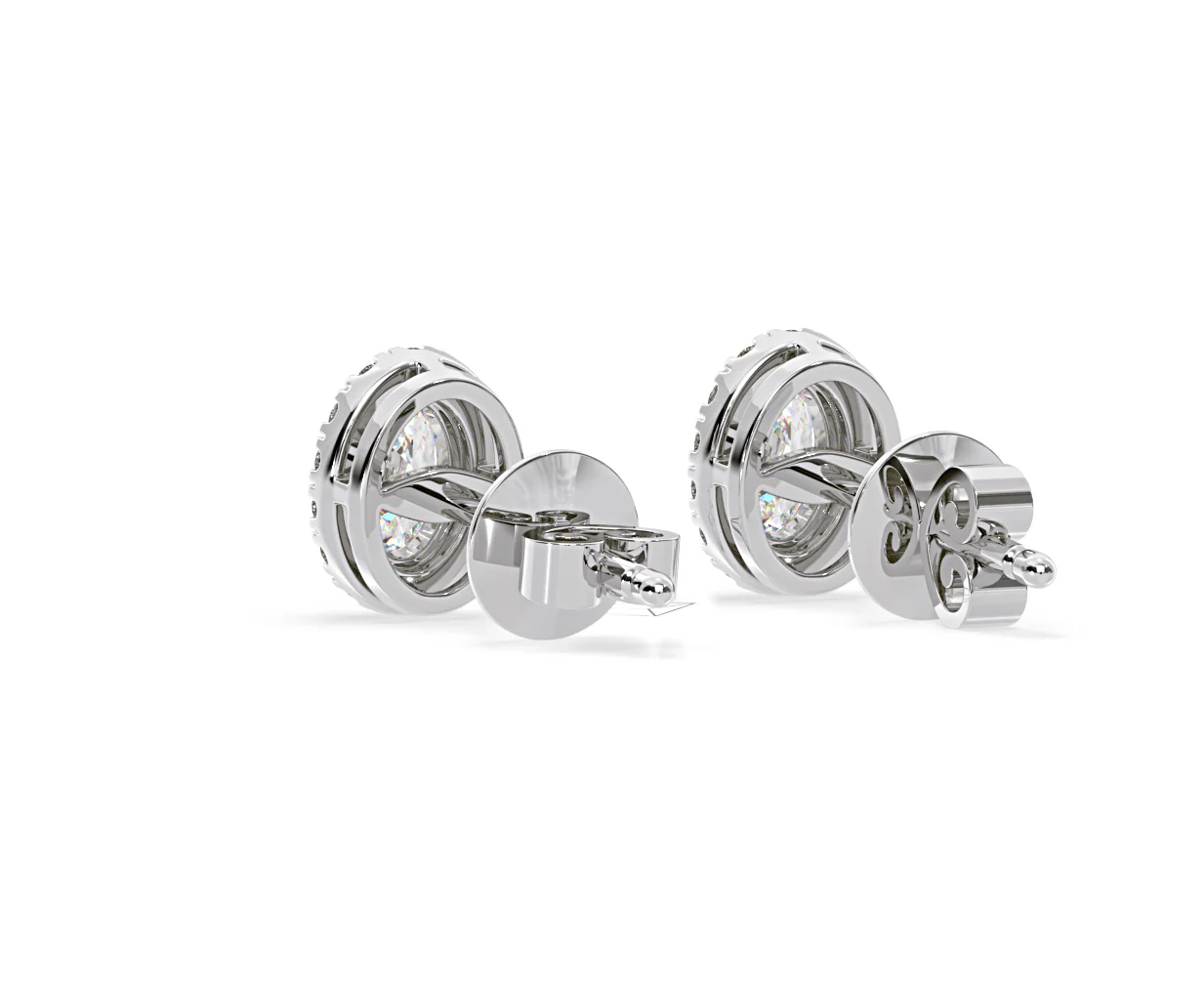 Georgina Oval Lab Diamond Halo Earrings 2.45ct in 18K White Gold F/VS1 - Image 40