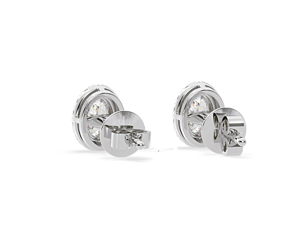Georgina Oval Lab Diamond Halo Earrings 2.45ct in 18K White Gold F/VS1 - Image 42