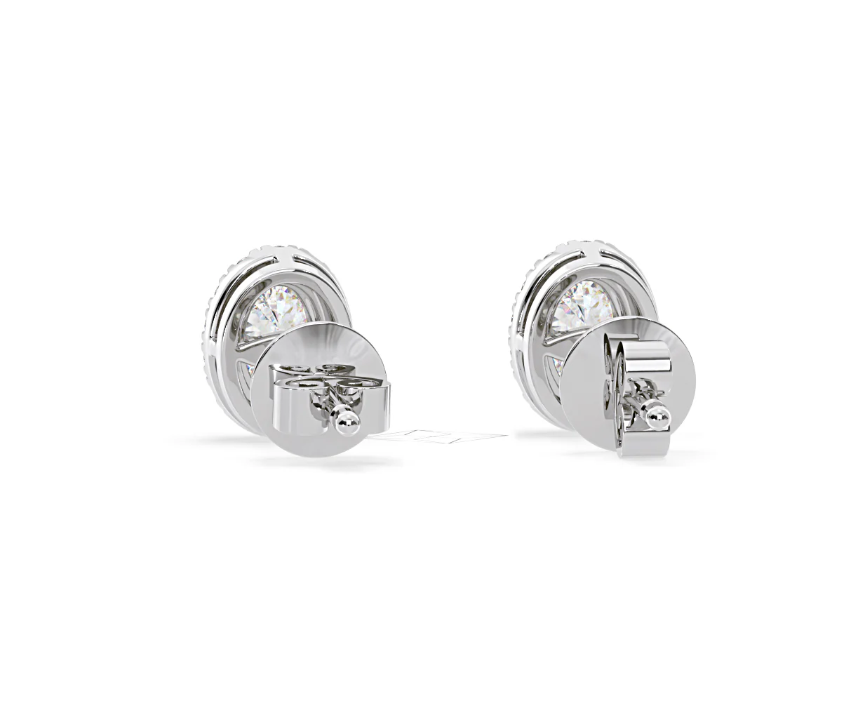 Georgina Oval Lab Diamond Halo Earrings 2.45ct in 18K White Gold F/VS1 - Image 44