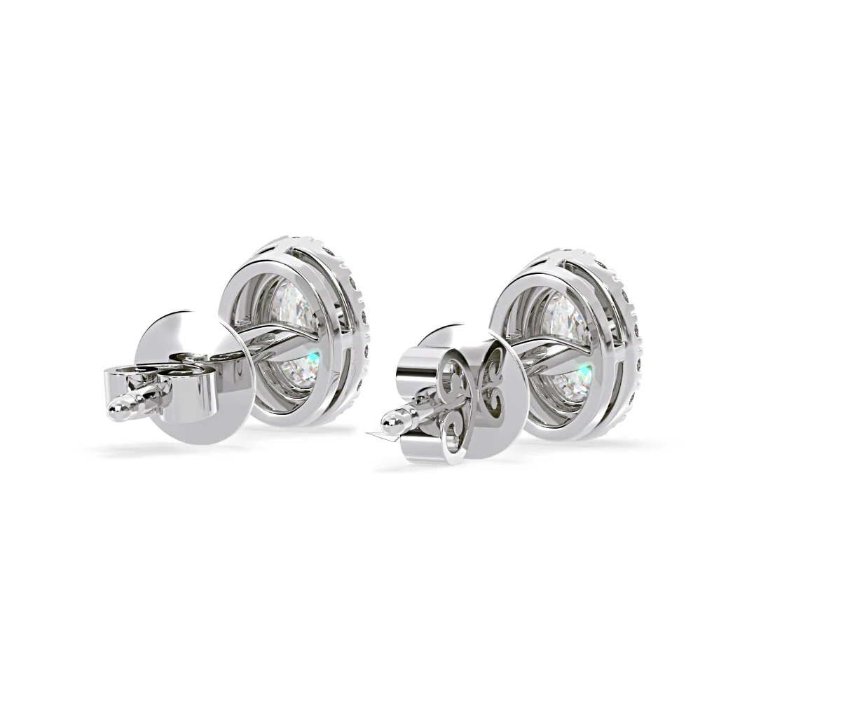 Georgina Oval Lab Diamond Halo Earrings 2.45ct in 18K White Gold F/VS1 - Image 53