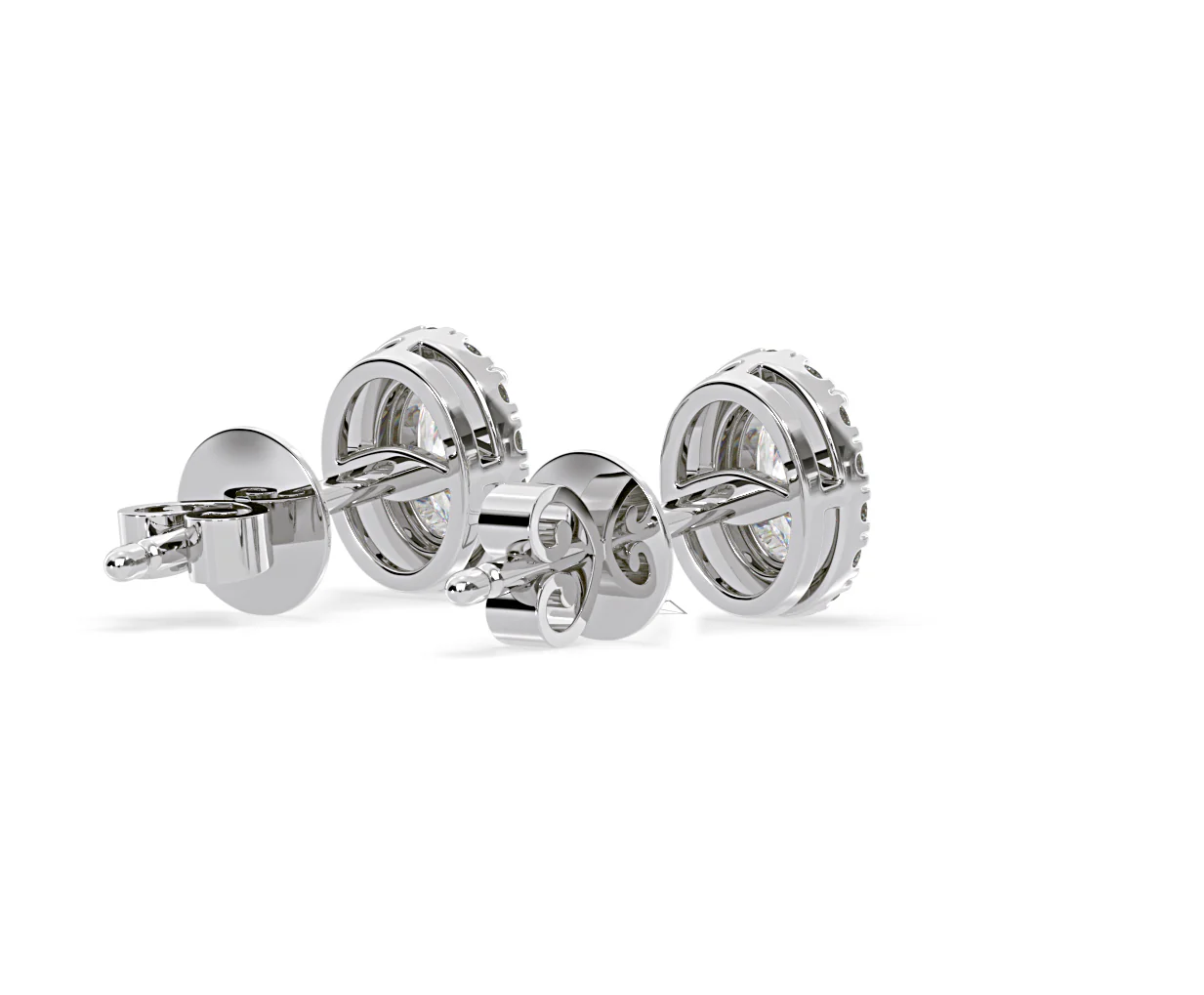 Georgina Oval Lab Diamond Halo Earrings 2.45ct in 18K White Gold F/VS1 - Image 55