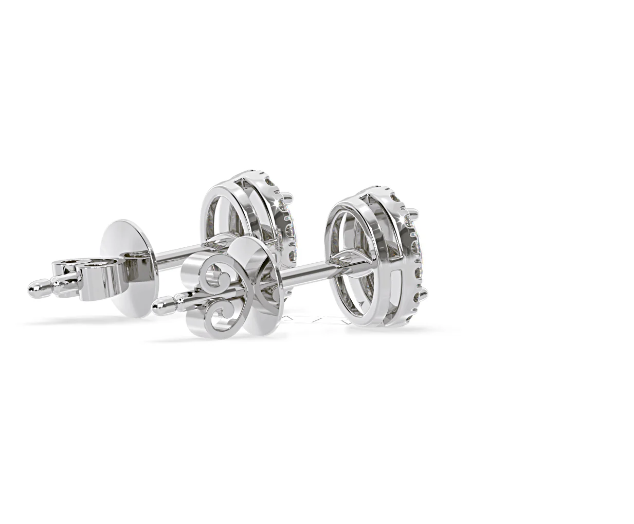 Georgina Oval Lab Diamond Halo Earrings 2.45ct in 18K White Gold F/VS1 - Image 59