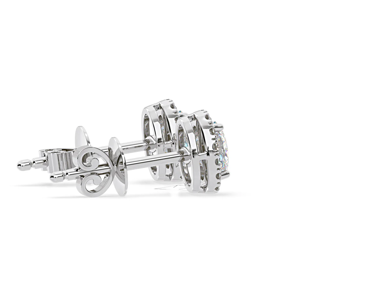 Georgina Oval Lab Diamond Halo Earrings 2.45ct in 18K White Gold F/VS1 - Image 63