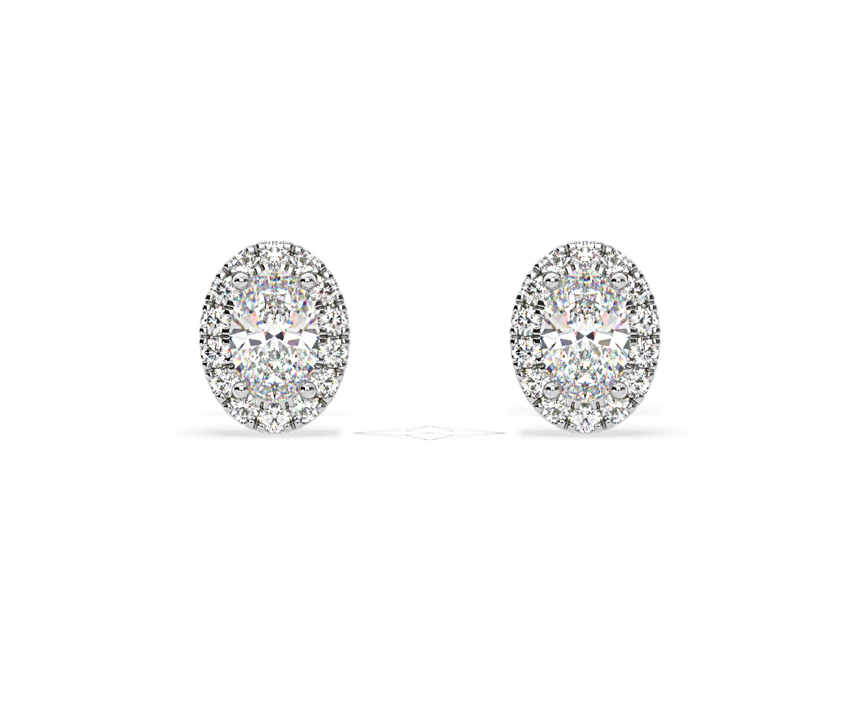 Georgina Oval Lab Diamond Halo Earrings 2.45ct in 18K White Gold F/VS1 - Image 7