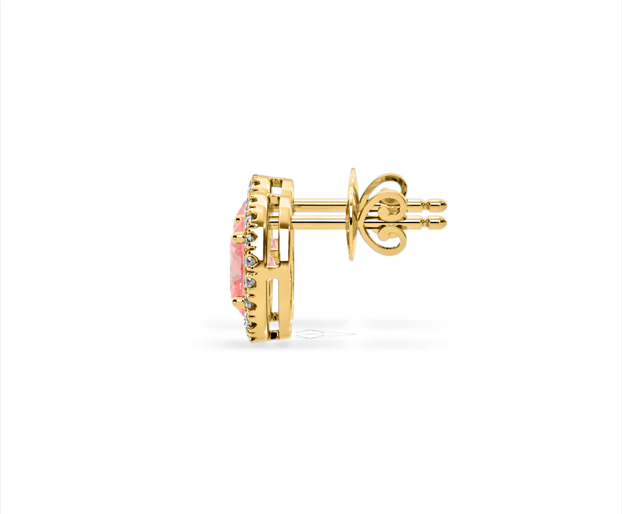 Georgina Pink Lab Diamond 2.45ct Oval Halo Earrings in 18K Gold - Elara Collection - Image 27