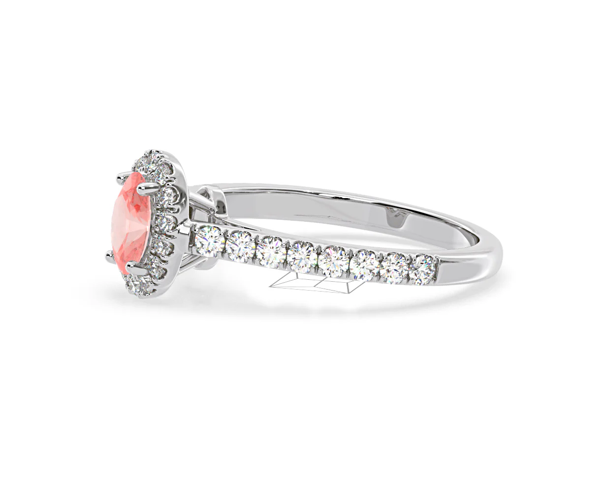 Georgina Pink Lab Diamond Oval Halo 0.90ct Ring in 18K White Gold - Elara Collection - Image 21