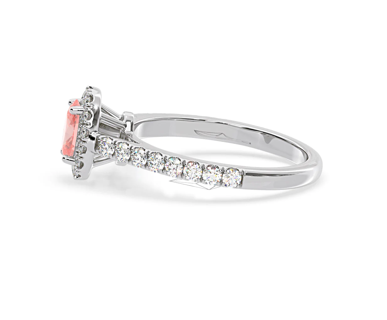 Georgina Pink Lab Diamond Oval Halo 0.90ct Ring in 18K White Gold - Elara Collection - Image 26