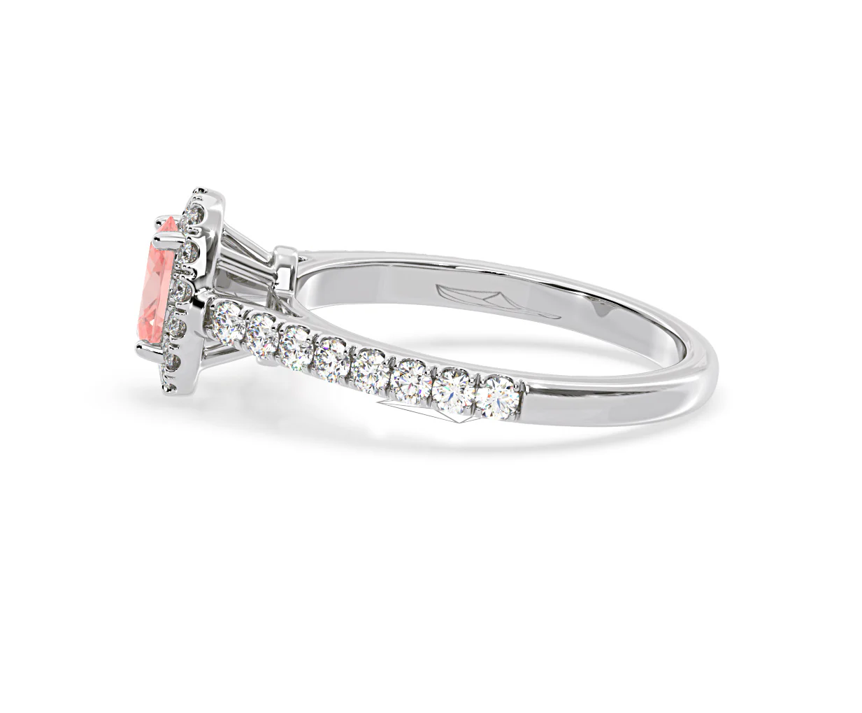 Georgina Pink Lab Diamond Oval Halo 0.90ct Ring in 18K White Gold - Elara Collection - Image 27