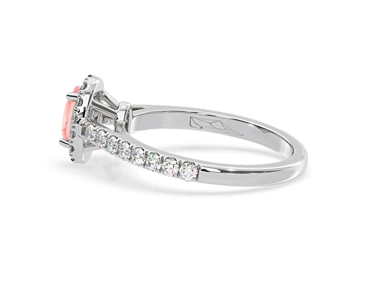 Georgina Pink Lab Diamond Oval Halo 0.90ct Ring in 18K White Gold - Elara Collection - Image 30