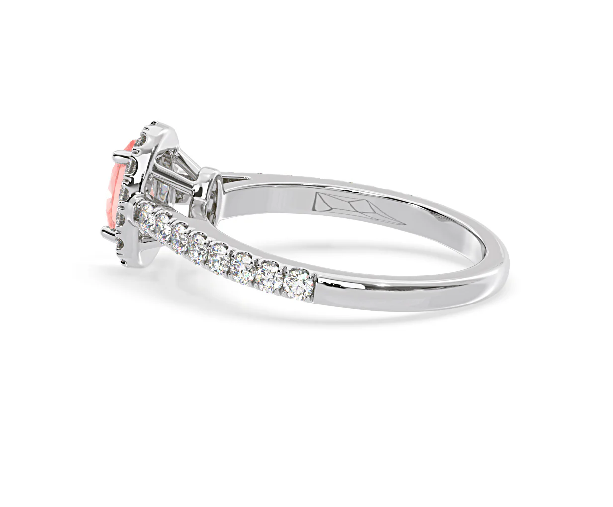 Georgina Pink Lab Diamond Oval Halo 0.90ct Ring in 18K White Gold - Elara Collection - Image 31