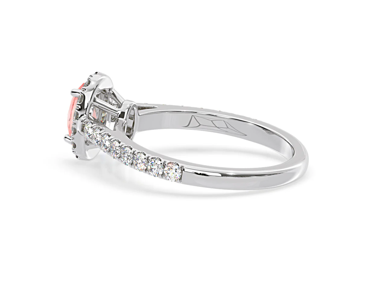 Georgina Pink Lab Diamond Oval Halo 0.90ct Ring in 18K White Gold - Elara Collection - Image 32