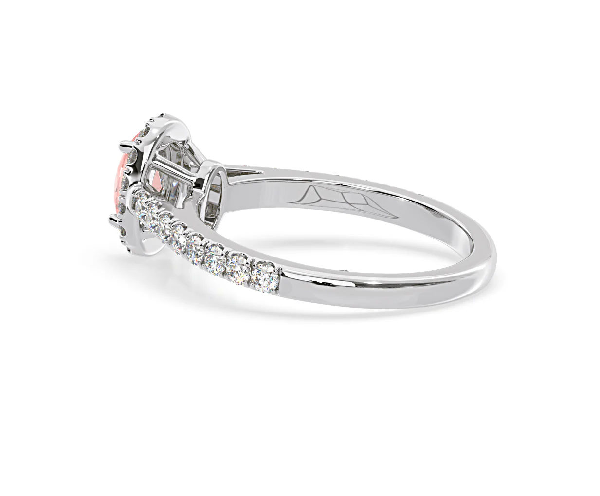 Georgina Pink Lab Diamond Oval Halo 0.90ct Ring in 18K White Gold - Elara Collection - Image 33