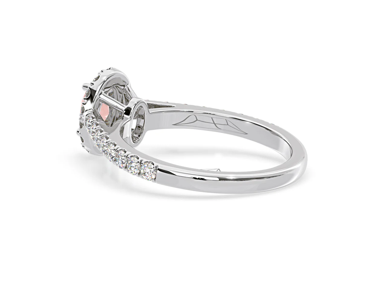 Georgina Pink Lab Diamond Oval Halo 0.90ct Ring in 18K White Gold - Elara Collection - Image 35