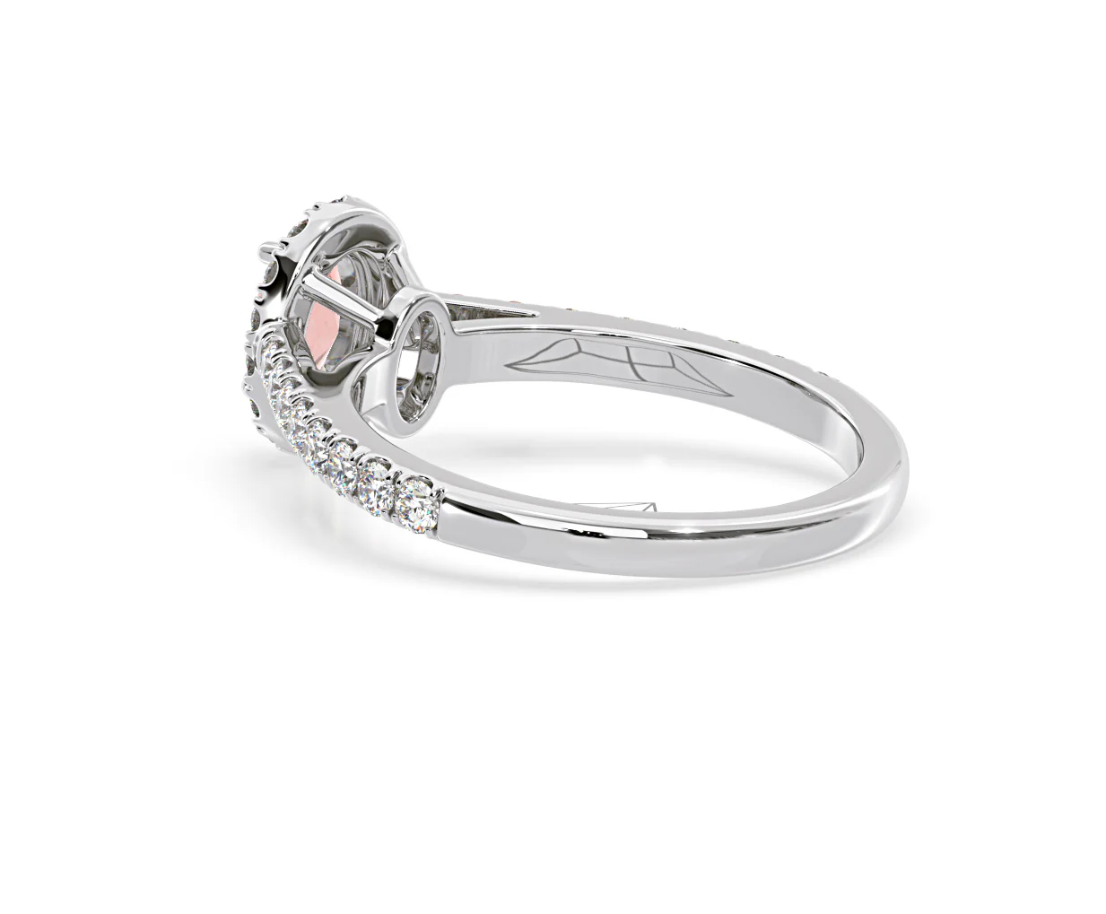 Georgina Pink Lab Diamond Oval Halo 0.90ct Ring in 18K White Gold - Elara Collection - Image 36