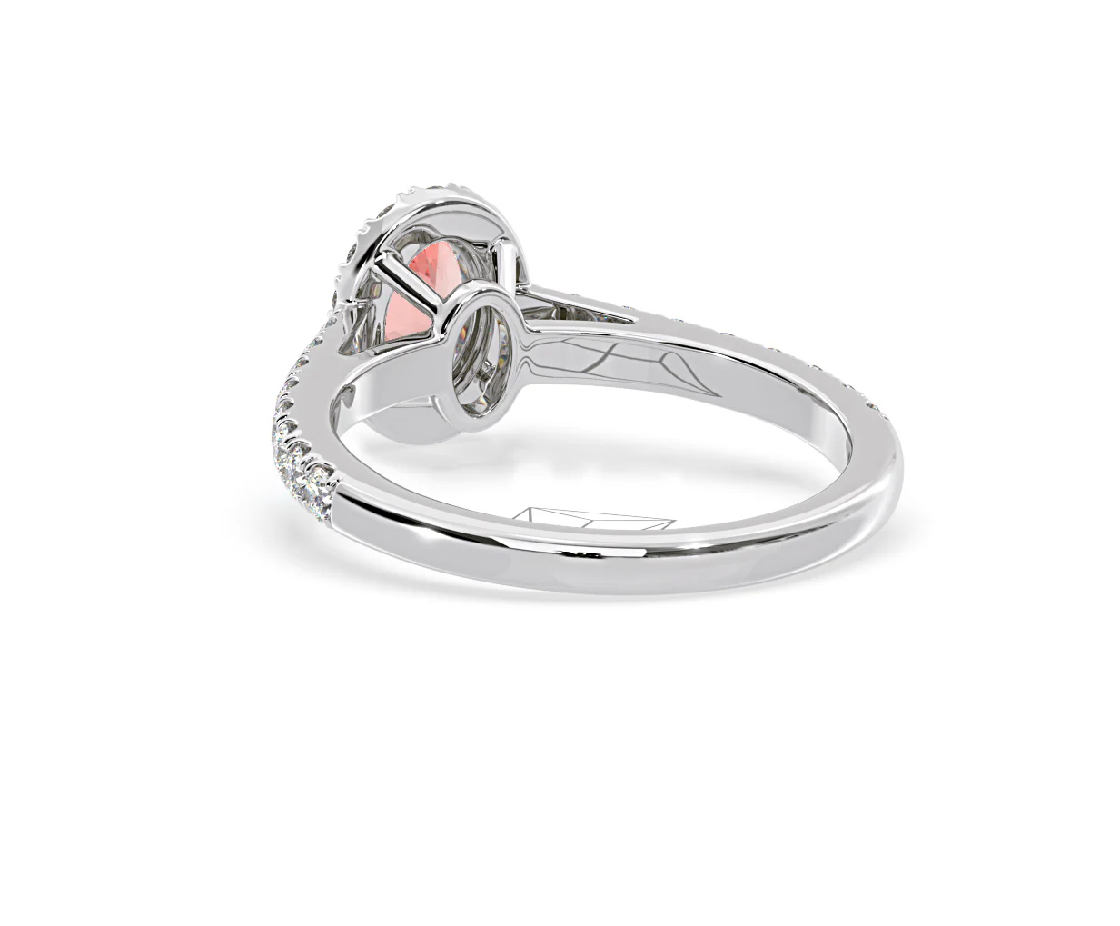 Georgina Pink Lab Diamond Oval Halo 0.90ct Ring in 18K White Gold - Elara Collection - Image 41