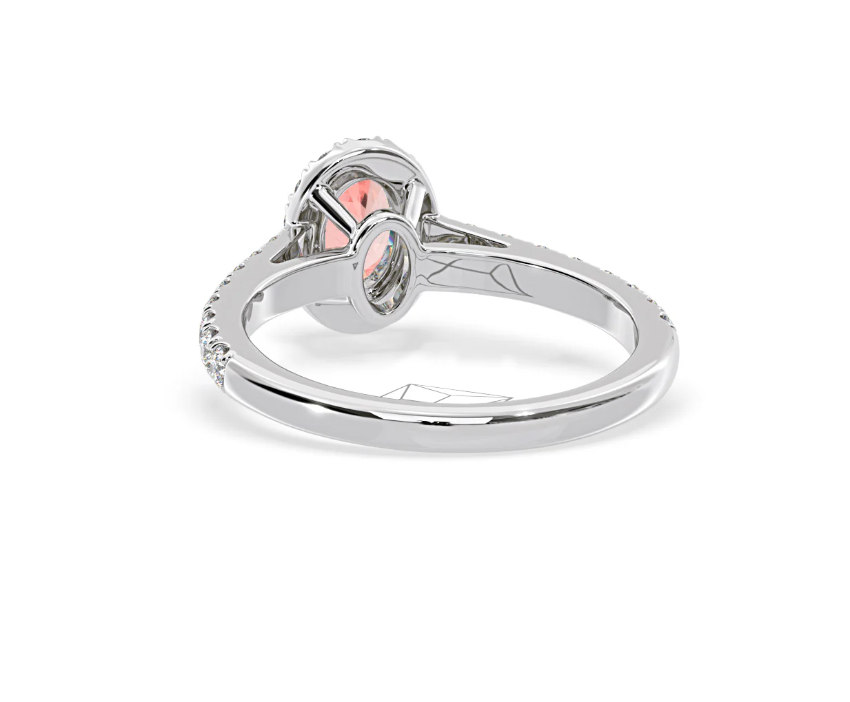 Georgina Pink Lab Diamond Oval Halo 0.90ct Ring in 18K White Gold - Elara Collection - Image 43