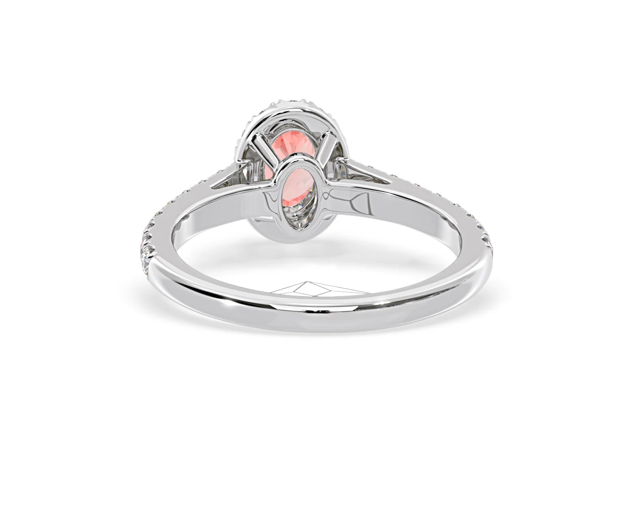 Georgina Pink Lab Diamond Oval Halo 0.90ct Ring in 18K White Gold - Elara Collection - Image 45
