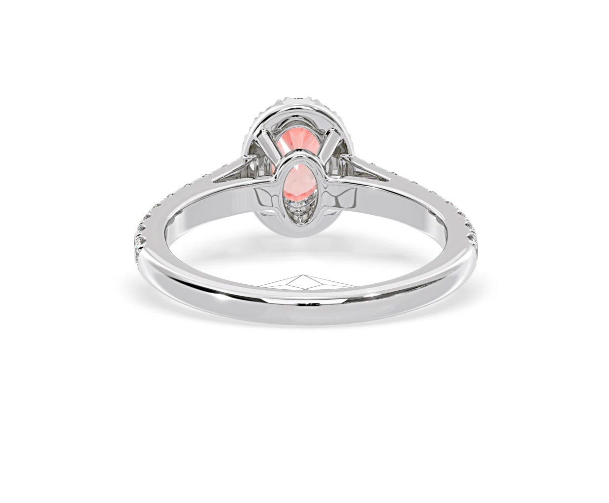 Georgina Pink Lab Diamond Oval Halo 0.90ct Ring in 18K White Gold - Elara Collection - Image 46