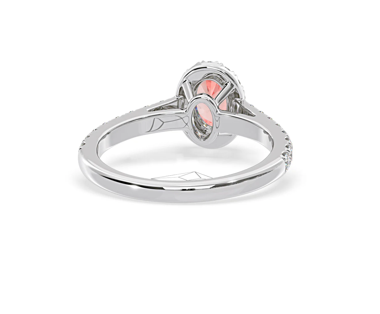 Georgina Pink Lab Diamond Oval Halo 0.90ct Ring in 18K White Gold - Elara Collection - Image 49