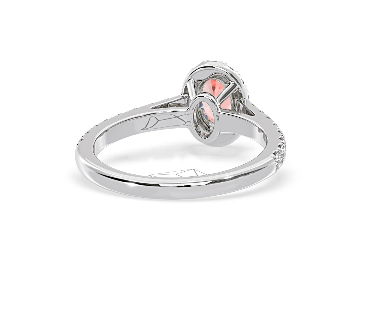 Georgina Pink Lab Diamond Oval Halo 0.90ct Ring in 18K White Gold - Elara Collection - Image 50
