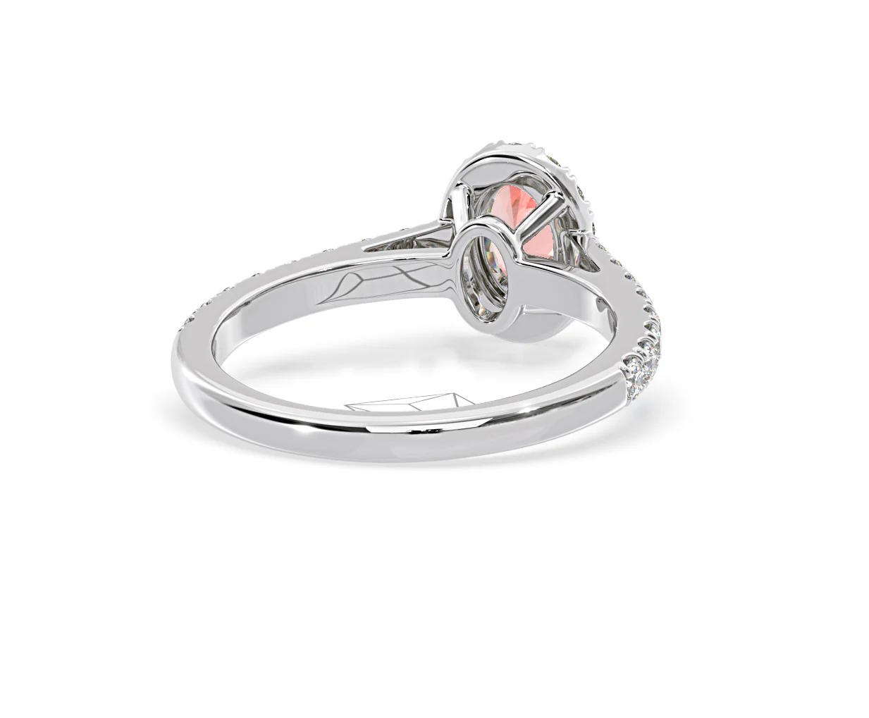 Georgina Pink Lab Diamond Oval Halo 0.90ct Ring in 18K White Gold - Elara Collection - Image 51