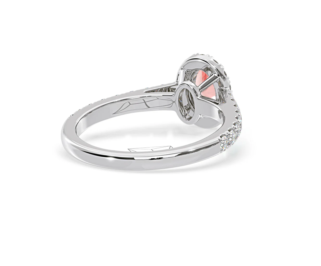 Georgina Pink Lab Diamond Oval Halo 0.90ct Ring in 18K White Gold - Elara Collection - Image 53